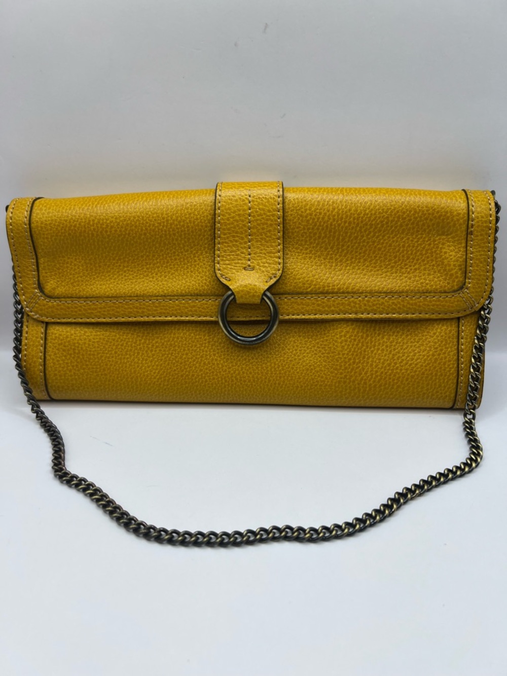 Beautiful Leather Banana Republic Handbag Purse Clutch with Chain Strap